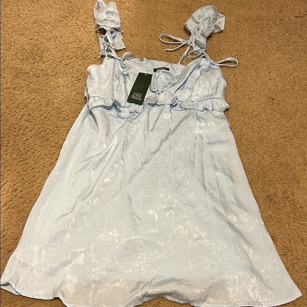 Wild Fable Sky Blue Ruffle Dress
